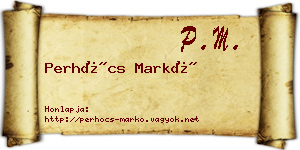 Perhócs Markó névjegykártya